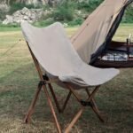 Folding Wooden Grain Aluminum Pipe Camping Chair Portable Leisure