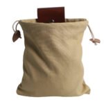 Leather Foraging Bag Mushroom Foraging Bag Canvas Foraging Pouch Collapsible For Hiking Camping Hunting Foraging Bag