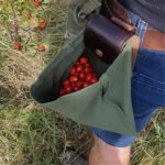 Leather Foraging Bag Mushroom Foraging Bag Canvas Foraging Pouch Collapsible For Hiking Camping Hunting Foraging Bag