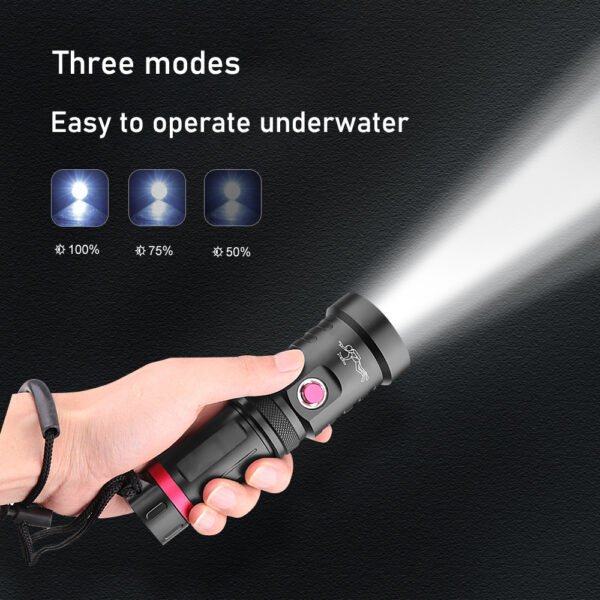 Rechargeable diving flashlight