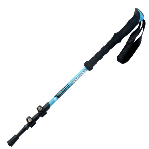 Outdoor Straight Handle Trekking Pole With Outer Lock Telescopic