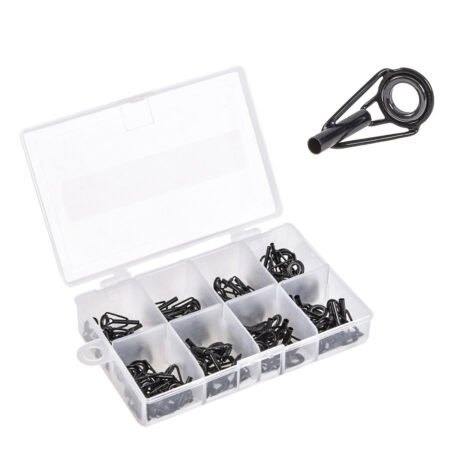 Black Multi-Number Sea Rod Guide Ring Set 80Pcs Boxed Stainless Steel Ceramic Luer Wire Ring