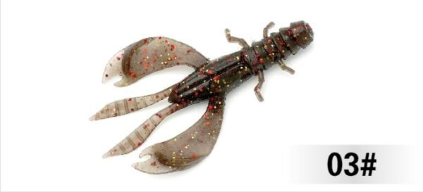 Submerged Self-Entering Shrimp 3.5 Inch High Specific Gravity Shrimp Type Soft Insect Black Pit Soft Bait Wild Water Road Sub-Optimal