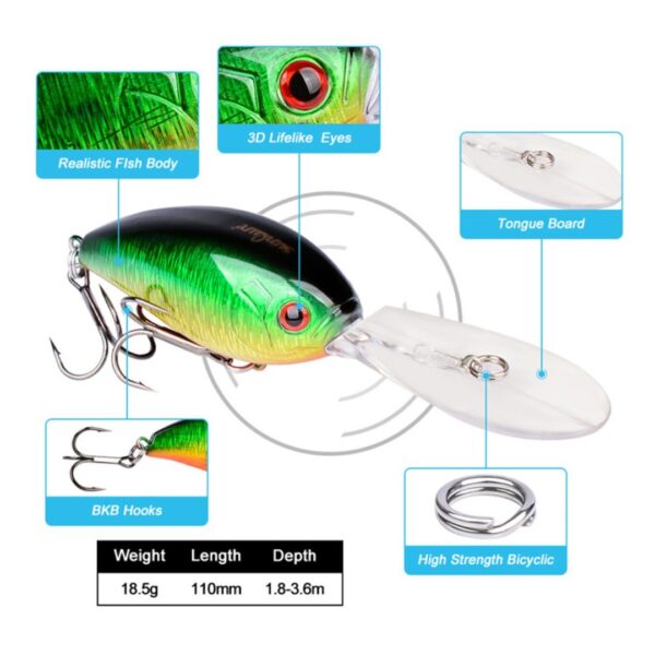 11cm Floating Waterway Sub Plastic Hard Bait 18.5g