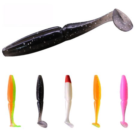 Soft Bait Two Color T Tail Soft Fish Lure With Hook Groove