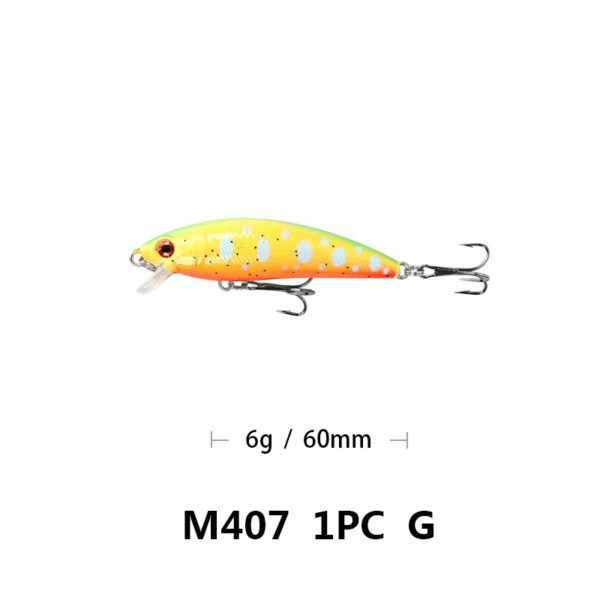 6cm57g Floating Mino Lure Fresh Water Topmouth Culter Weever Mandarin Fish Lure Simulation Bait M407