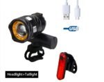 New bicycle USB light Highlight warning light Mountain bike headlights Charging headlight accessories