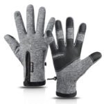 Cycling Gloves Men's Q803 Fleece-lined Polar Fleece Wear-resistant Waterproof Touch Screen Outdoor Hiking Skiing Winter Warm Gloves