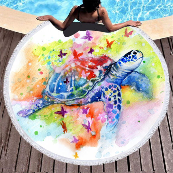 Tortoise Digital Printing Microfiber Round Beach Towel