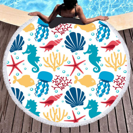 Tortoise Digital Printing Microfiber Round Beach Towel