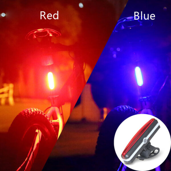 USB Rechargeable Bicycle Riding COB Tail Light Mountain Bike Bicycle LED Safety Warning Light Flashing Rear Light