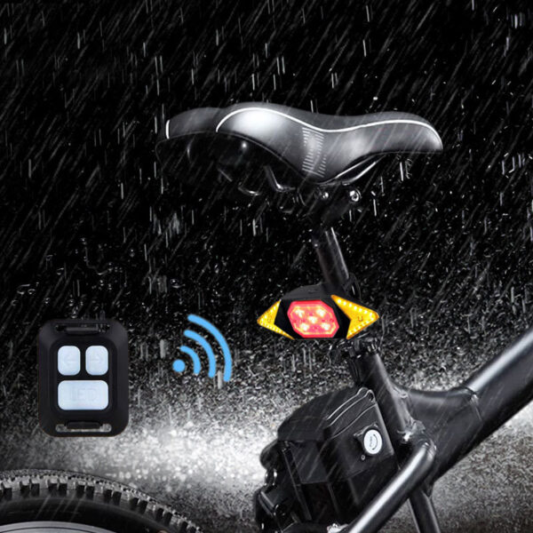 USB Rechargeable Bicycle Turn Signal Wireless Remote Control Mountain Bike Taillight