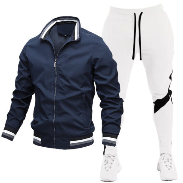 Street Running Sports Teen Jacket Stitching Printing Sweatpants Suit