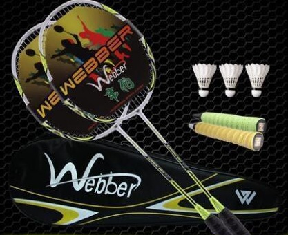 Weber Carbon Fiber Badminton Racket Double Shot Single Shot Durable Feather Shot