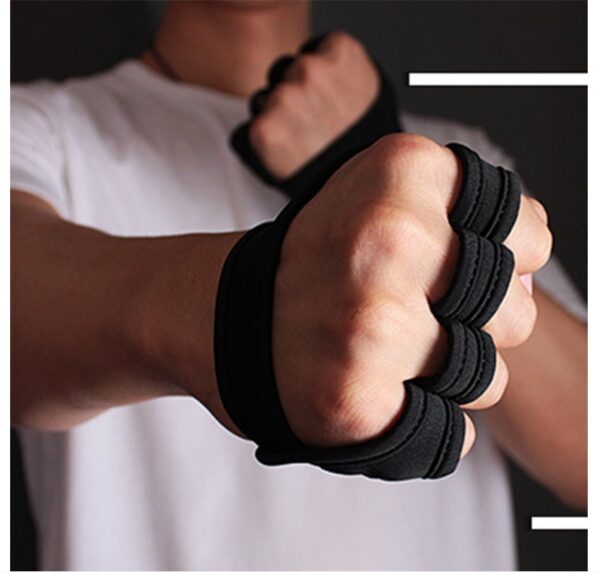 Black Breathable Weightlifting Sports Gym Half Finger Protector Gloves