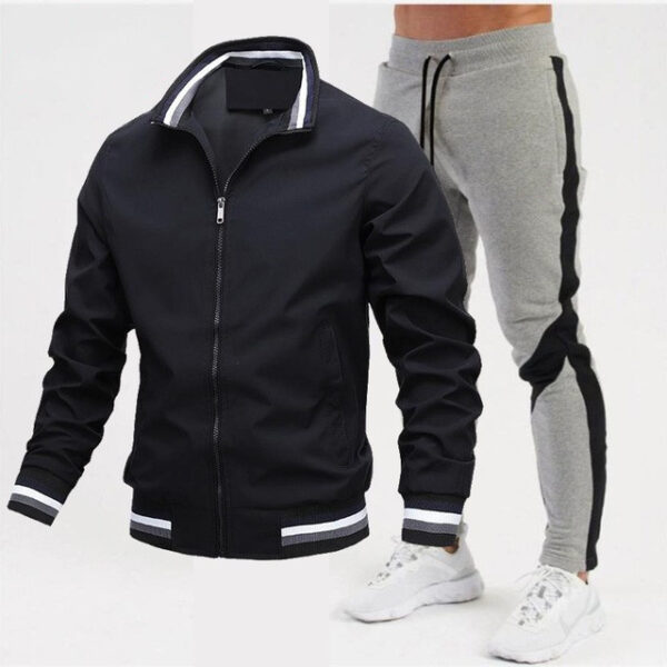 Street Running Sports Teen Jacket Stitching Printing Sweatpants Suit