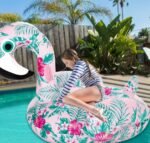 YUYU model inflatable pink flamingo swimming float Tube adult raft model pink flamingo pool float swim ring summer water fun pool toys