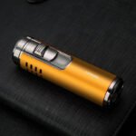 Cylindrical Metal Inflatable Four-straight Cigar Lighter