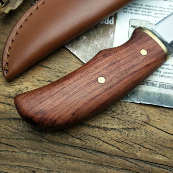 Outdoor Survival Knife With Mahogany Handle