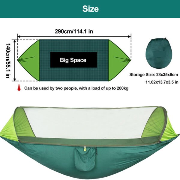 Automatic Quick-opening Mosquito Net Hammock Outdoor Double Camping Hammock