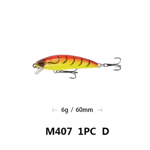 6cm57g Floating Mino Lure Fresh Water Topmouth Culter Weever Mandarin Fish Lure Simulation Bait M407