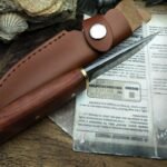 Outdoor Survival Knife With Mahogany Handle