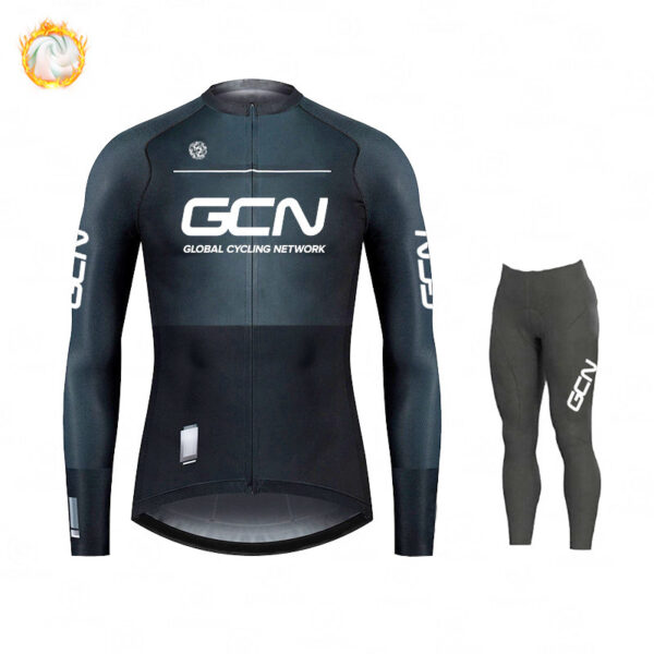 GCN Fleece Long Sleeve Cycling Jersey Cycling Jersey Running Winter New Series