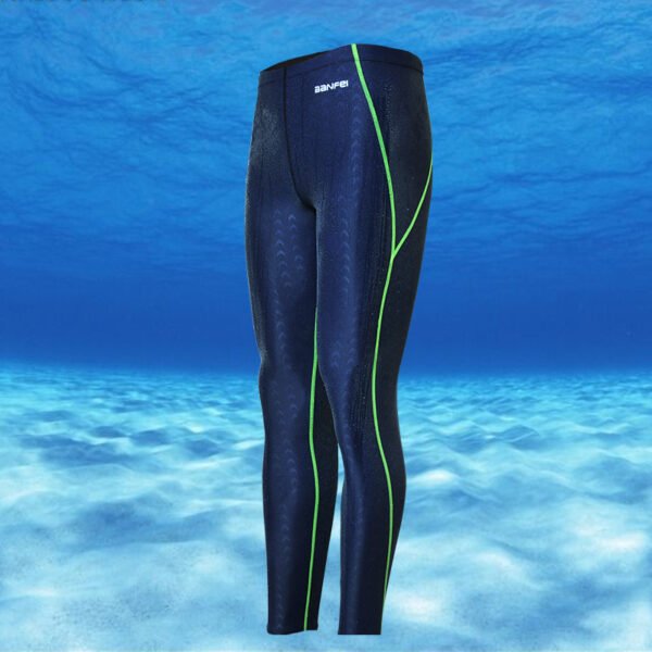 Sunproof Shark Skin Long Legs Competition Men's Swimming Trunks