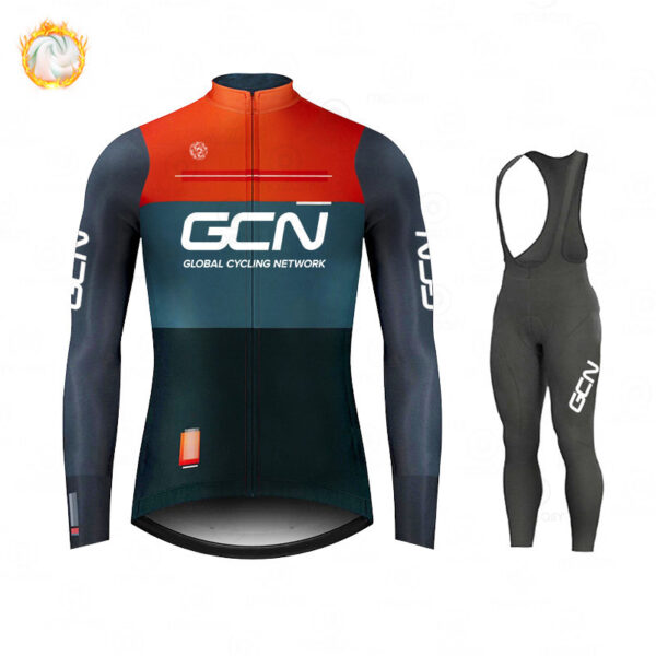 GCN Fleece Long Sleeve Cycling Jersey Cycling Jersey Running Winter New Series