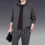 Two-piece Leisure Sports Suit Solid Color Plus Size Long-sleeved Trousers