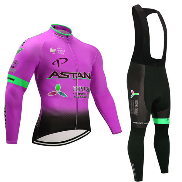 Cycling wear long-sleeved suit thin section plus velvet