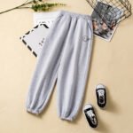 New Spring White Loose-Fitting Trousers Childrens Summer Sports Pants