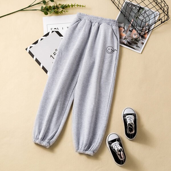 New Spring White Loose-Fitting Trousers Childrens Summer Sports Pants