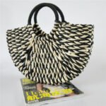 Women Handbag Rattan Wicker Straw Woven Half-round Bag Large Capacity Female Casual Travel Tote Fashion Bolsos