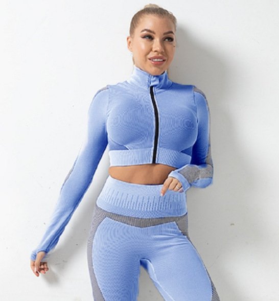 Autumn And Winter Seamless Jacket Zipper Suit Hip-Lifting Fitness Sports Yoga Wear