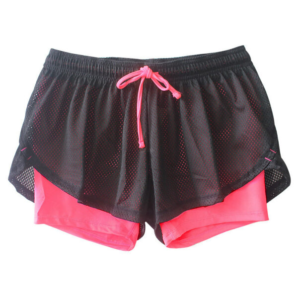 The New Drawstring Fake Two-Piece Running Training Quick-Drying Yoga Shorts Mesh