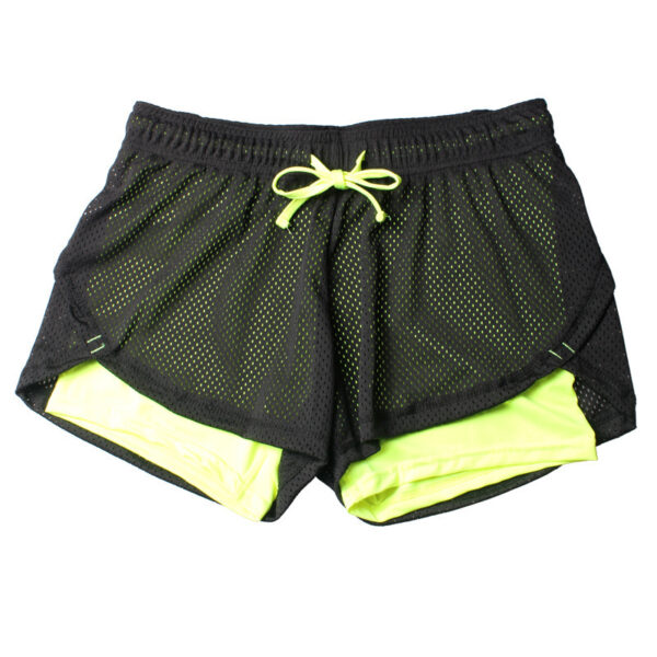 The New Drawstring Fake Two-Piece Running Training Quick-Drying Yoga Shorts Mesh