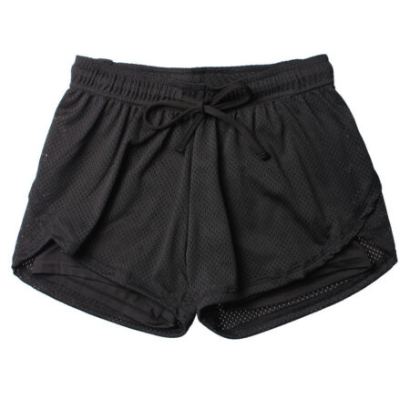 The New Drawstring Fake Two-Piece Running Training Quick-Drying Yoga Shorts Mesh