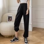 Women's Wide Leg Trousers High Waist Drape Love Drawstring Trousers