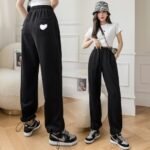 Women's Wide Leg Trousers High Waist Drape Love Drawstring Trousers