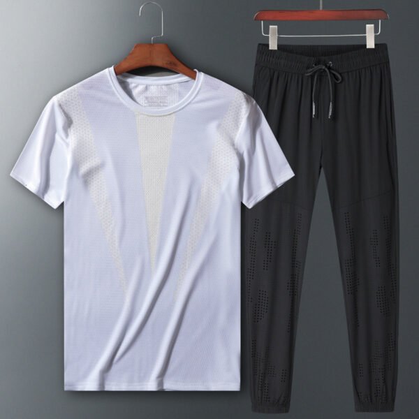 Two-piece short-sleeved sportswear T-shirt trousers set