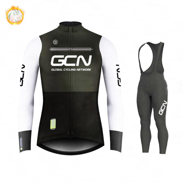 GCN Fleece Long Sleeve Cycling Jersey Cycling Jersey Running Winter New Series