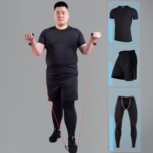 Male fat man high elastic quick-drying clothes plus size fitness suit