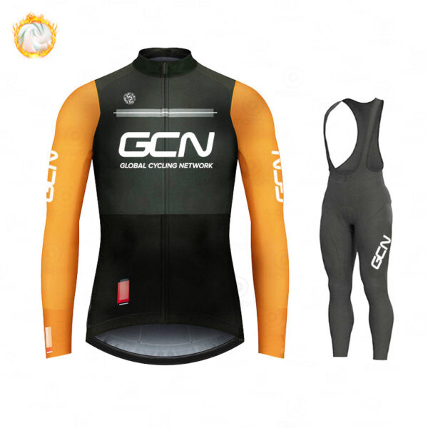 GCN Fleece Long Sleeve Cycling Jersey Cycling Jersey Running Winter New Series