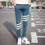 Fashion tide men's sports trousers Korean version of self-cultivation beam casual sports pants large size