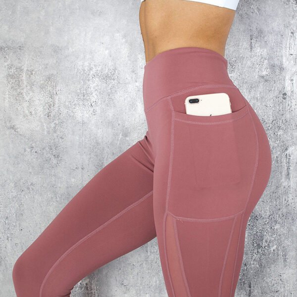 Women High Waist Pocket Leggings Solid Color