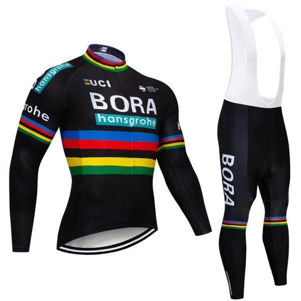 Cycling wear long-sleeved suit thin section plus velvet