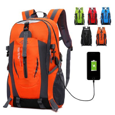 USB rechargeable bag new double shoulder bag male large capacity outdoor mountaineering bag women sports leisure travel bag