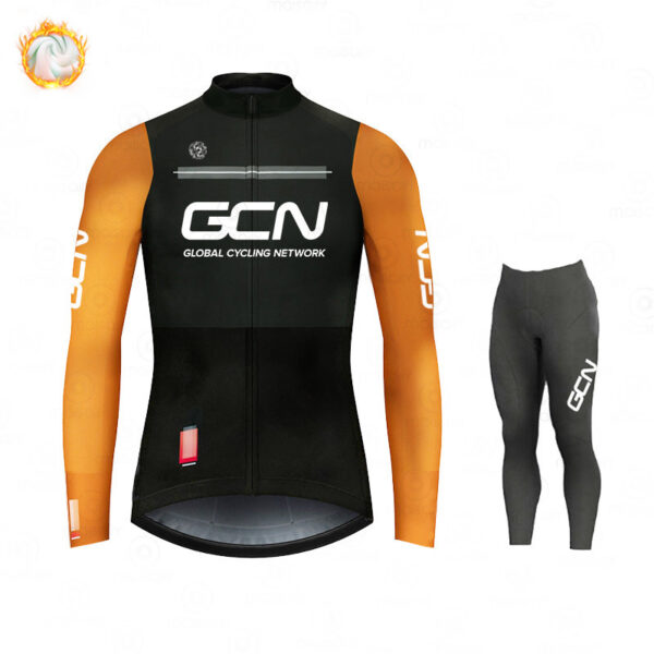 GCN Fleece Long Sleeve Cycling Jersey Cycling Jersey Running Winter New Series