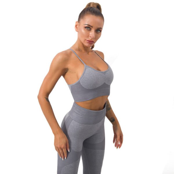 Women's Seamless Knitted Sling Sports Bra Yoga Suit